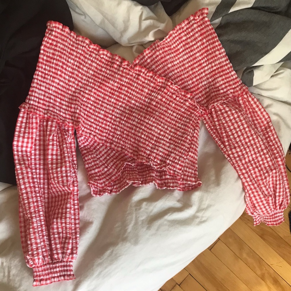 NEW Zara Gingham Blouse